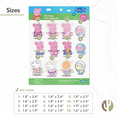 Miniatura 3 de Desert Cactus Pegatinas de vinilo de Peppa Pig para botella de agua para laptop, álbum de recortes, hojas de recortes, suministros de fiesta de