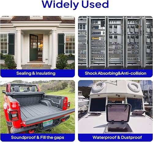 Miniatura 5 de Tira de sello de goma para puerta en forma de D, sello deslizante de 1 pulgada, goma EPDM autoadhesiva, resistente para automóviles, camiones,