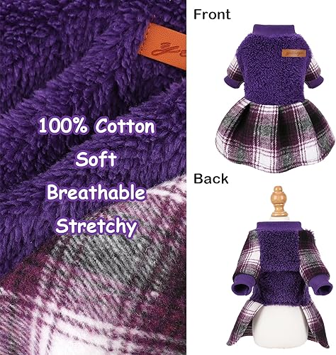 Miniatura 27 de Vestido suéter para perros pequeños, suéter para perros pequeños, ropa para cachorros, vestido de princesa a cuadros, ropa de ropa para festivales