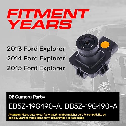 Miniatura 2 de Master Tailgaters Repuesto para Ford Explorer (2013-2015) cámara de respaldo OE parte # EB5Z-19G490-A, DB5Z-19G490-A