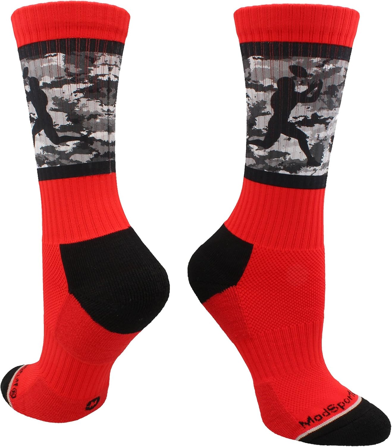 MadSportsStuff Football Socks with Player on Camo Athletic Crew Socks (Multiple Colors) : Sports & Outdoors