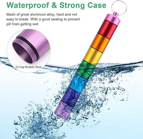 Miniatura 3 de Pastillero portátil pequeño, impermeable, de metal, para pastilleros, tubo, mini organizador de píldoras semanal, pastilleros, contenedor de
