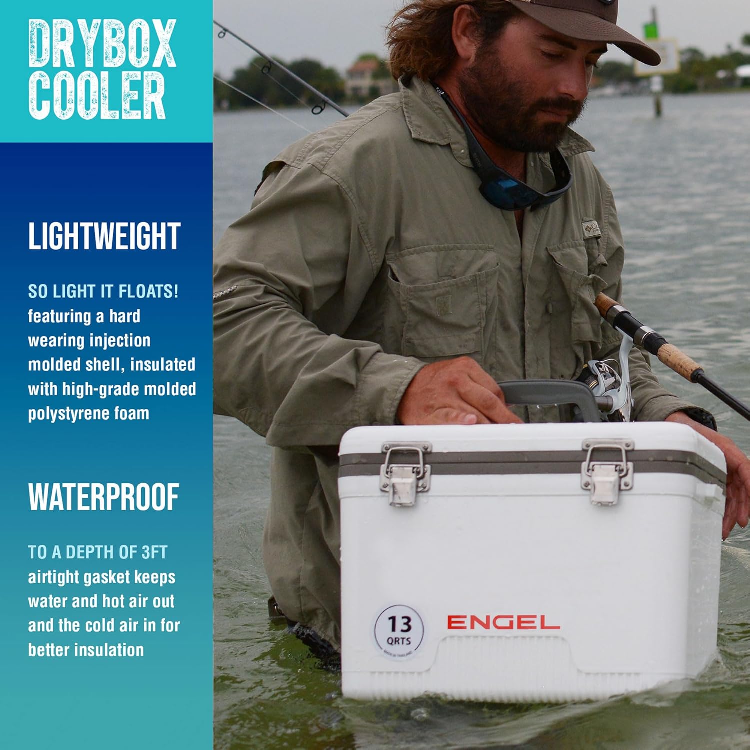 ENGEL 13qt Leak-Proof, Air Tight, Drybox Cooler and Small Hard Shell Lunchbox for Men and Women