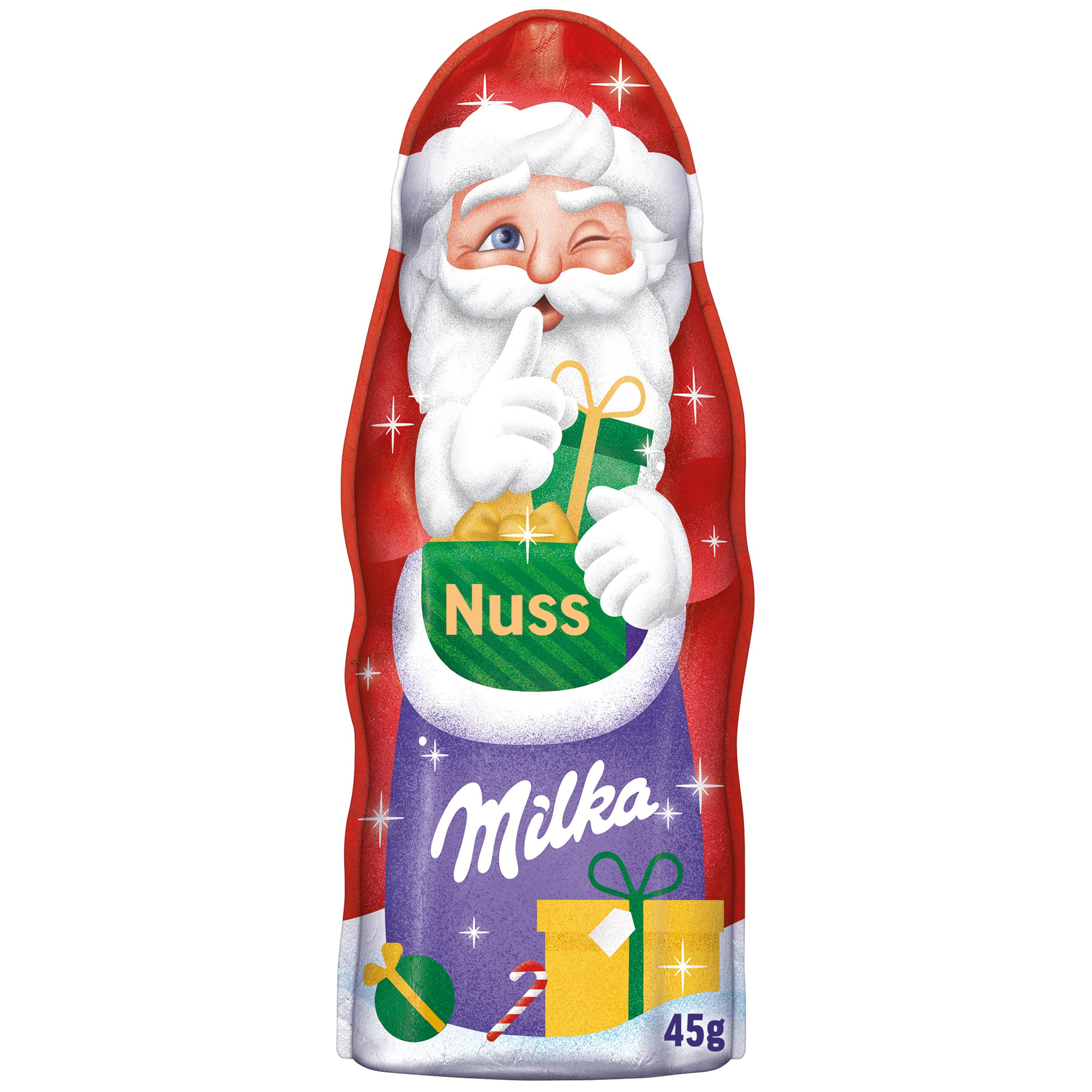 Milka Weihnachtsmann Nuss mit Alpenmilch-Schokolade, 45 g (24er-Pack)