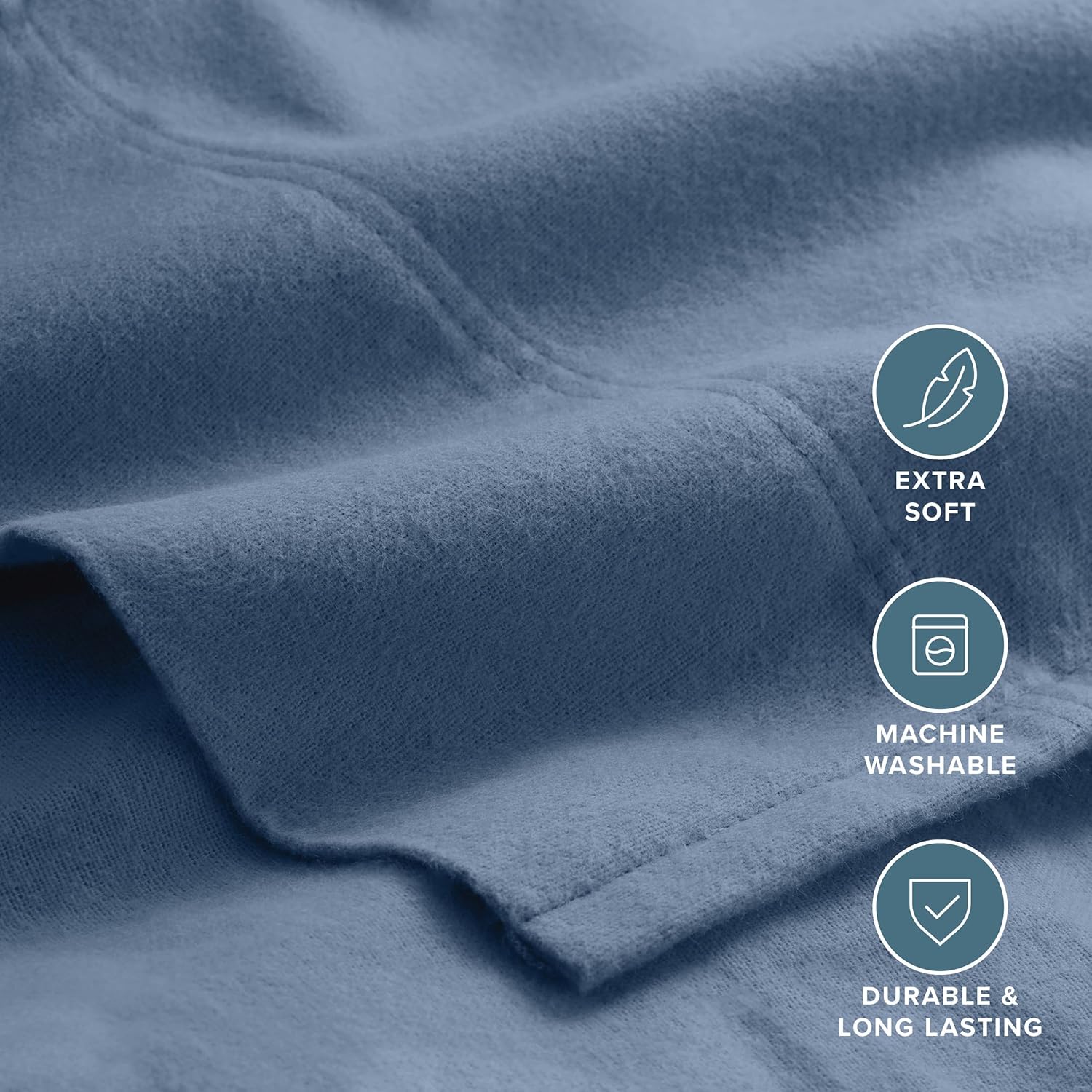bare home flannel sheet set 100% cotton, velvety soft heavyweight - double brushed flannel - deep pocket (california king, coronet blue) california king 10 - coronet blue