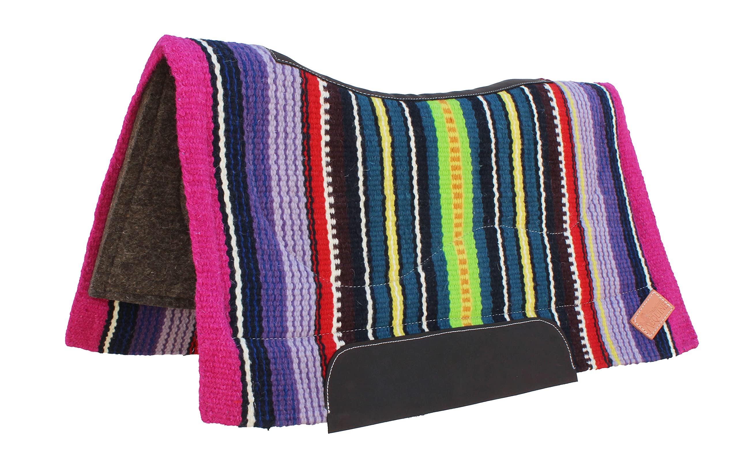 CHALLENGER Horse Western Handwoven Serape New Zealand Wool Contoured Felt Saddle Pad 39227