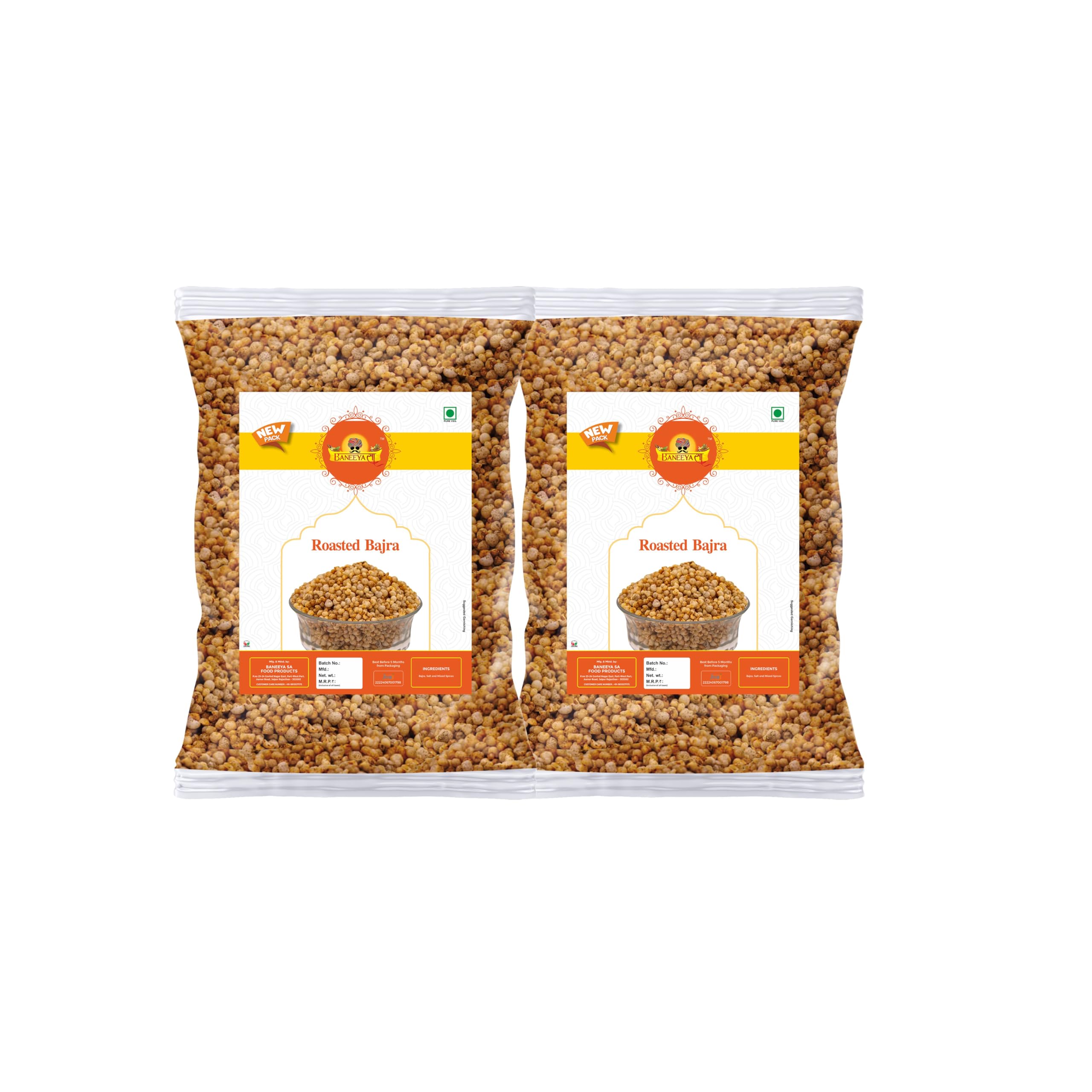 BANEEYA SA Roasted Bajra puff | Namkeen Puff Snacks for foodie Indians | Roasted Healthy Munchies | Diet Namkeen & Snacks High in Protein Bajra Puff Masala Snack-150g*2Pack (B0DCFM3264) Amazon Price History, Amazon Price Tracker