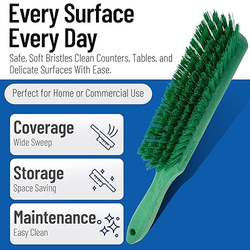 Miniatura 3 de Cepillo de mostrador manual Sparta de 8 pulgadas de cerdas suaves, cepillo para el polvo de uso múltiple con mango de 5 pulgadas para mesas,