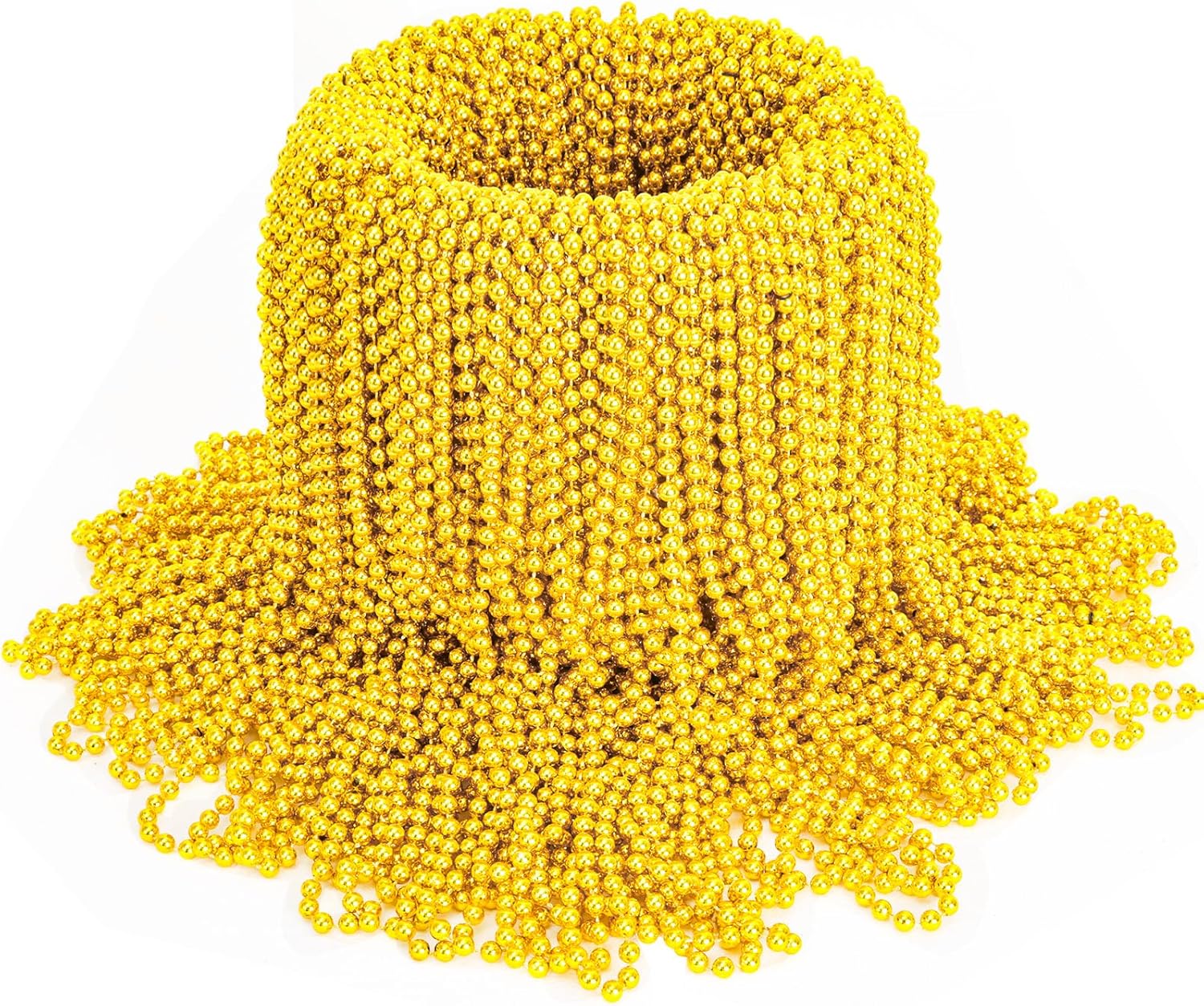 Garma 144 Pcs Beads Necklace Bulk, 33 Inch 7mm Mardi Gras Beaded Necklaces Throws for Woman man Festivals Decorations, Mardi Gras Parades, Night Club Dress-up Events Party Costume