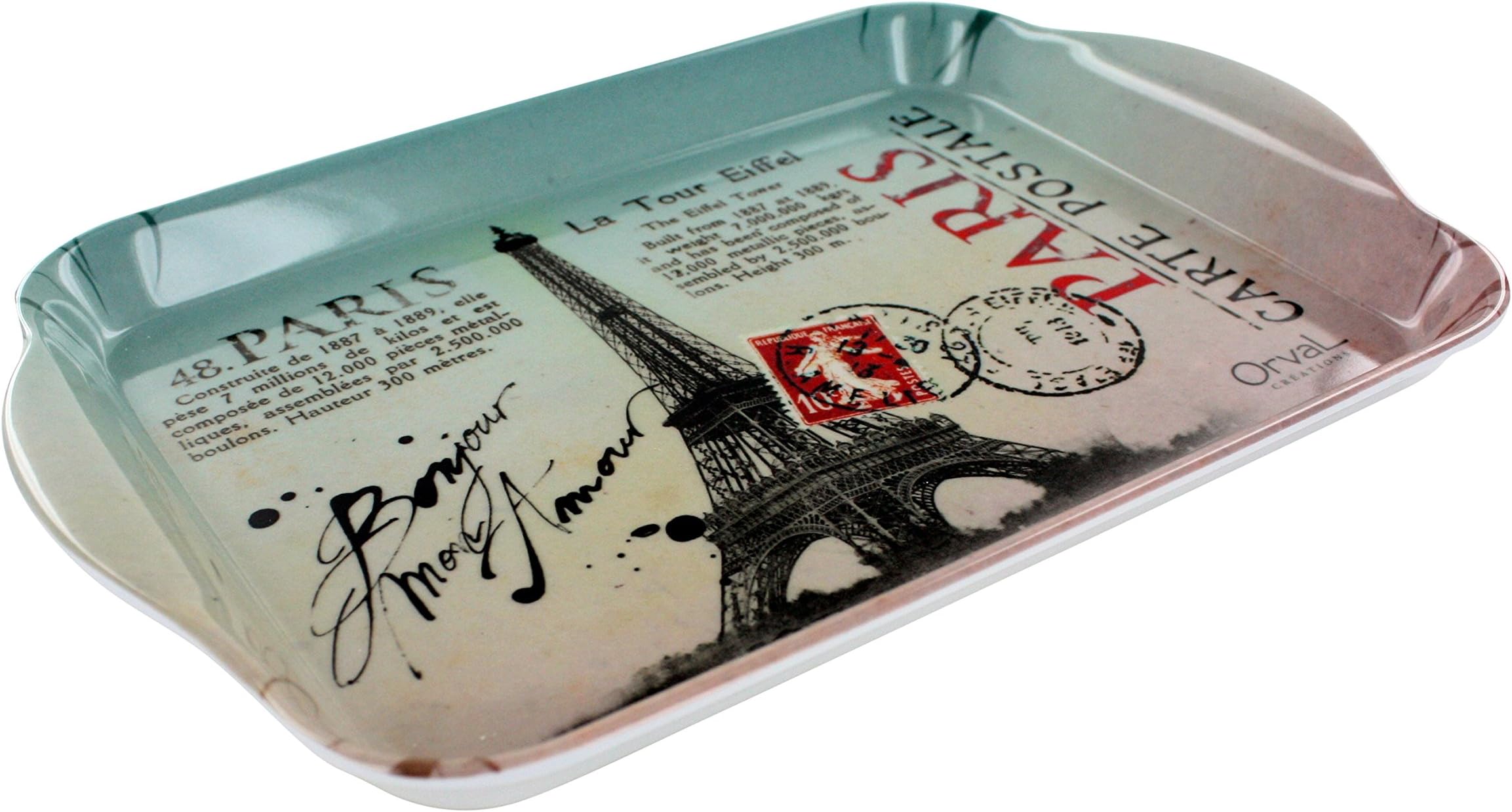 French Serving Tray - Paris Postcard - 8 1/2" X 5 1/2 "