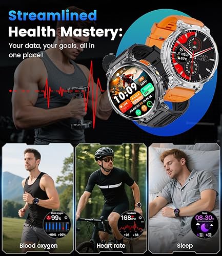 Miniatura 5 de LIGE Relojes inteligentes para hombres con batería de 730 mAh, reloj inteligente HD de 1.85 pulgadas con linternamarcarespuesta de llamada120 + modo