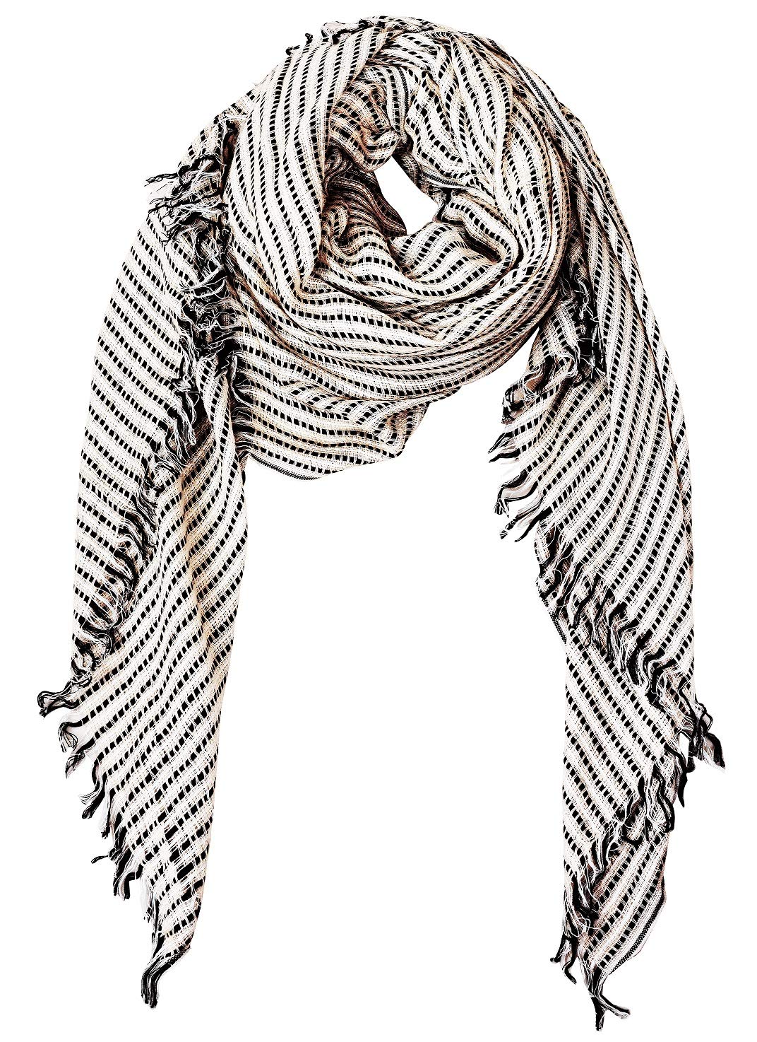 Unisex Viscose Sober Scarf for Men and Women (Cream Black)-image-40