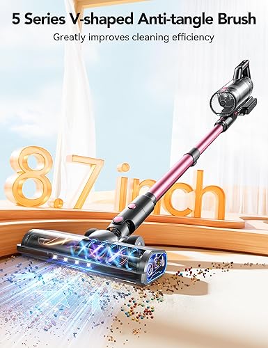 Miniatura 5 de Aspiradora inalámbrica, potente aspiradora ligera de 23000 pa con faros LED, 45 minutos de tiempo de funcionamiento, 3 modos, aspiradoras de mano