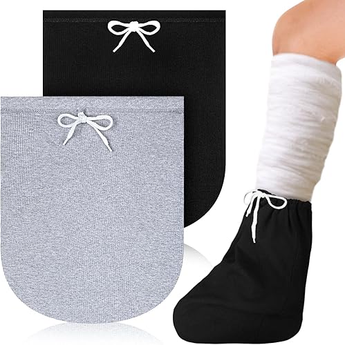 2 calcetines fundidos para pierna y pies, manga debajo de la rodilla, cordón ajustable, protector de heridas fundido, para hombres y mujeres, pierna