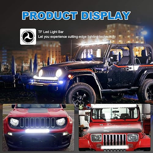 Miniatura 7 de Barra de luz LED T-Former de 52 pulgadas, curvada de 1122 W, triple fila de inundación, haz combinado de luz de conducción todoterreno, 2 luces LED