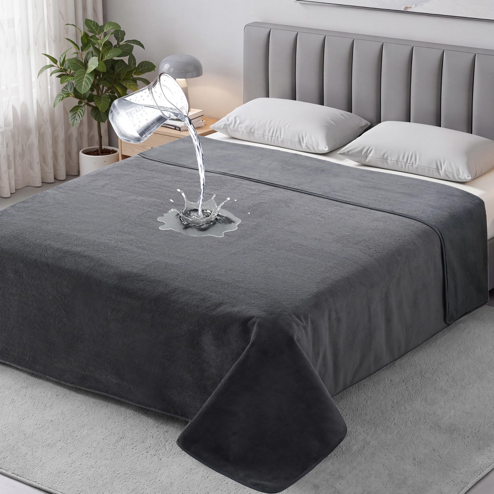 Waterproof Blanket 203 x 229 cm, Reversible Blanket with Triple Layer