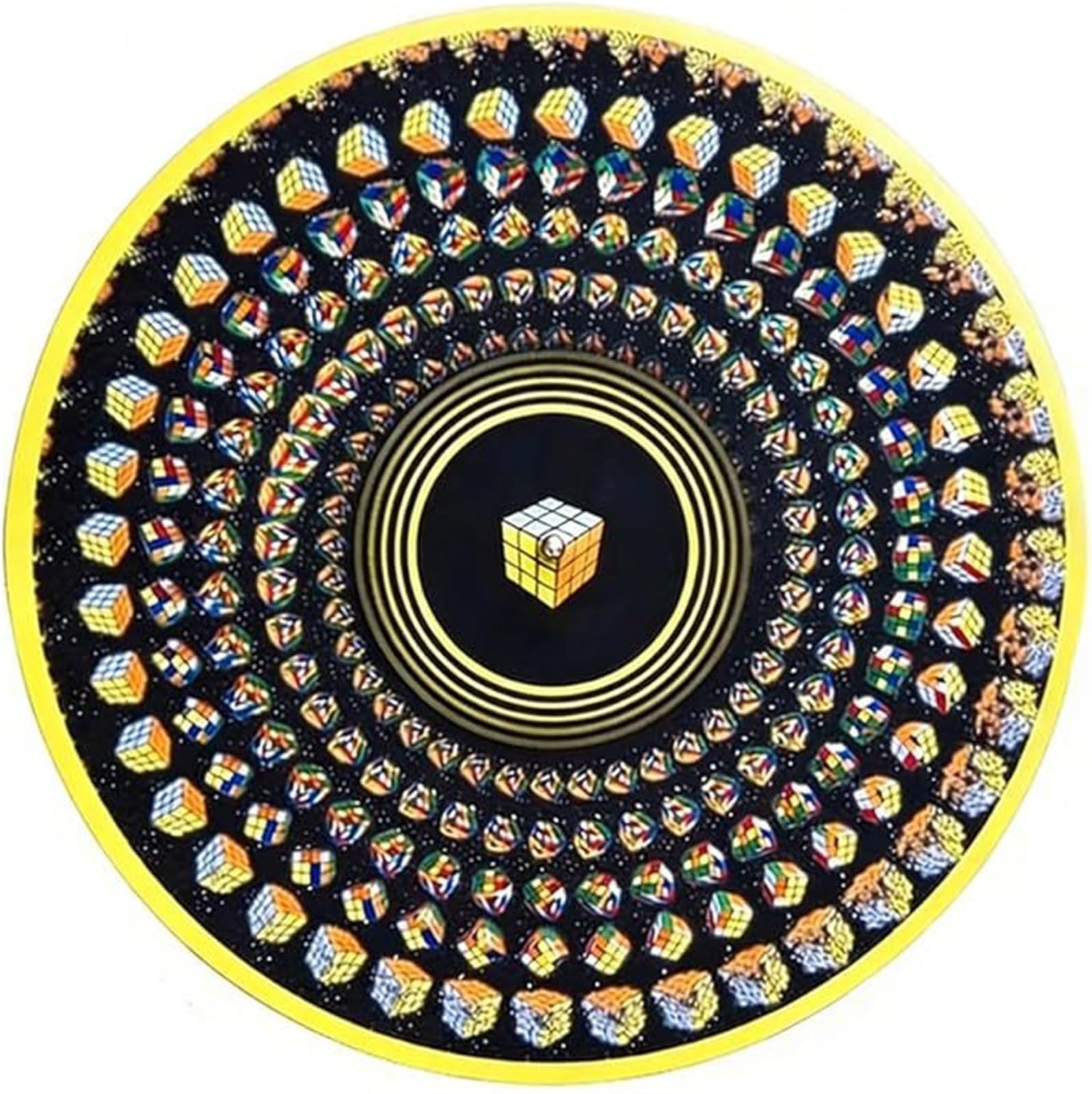 Zyllith 【Optical Illusion Animation】 Zoetrope Slipmat Record Player Mat 11.6 Inch Turntable Mat Visual Effect Vinyl Accessory Multiple Designs(Mat D)