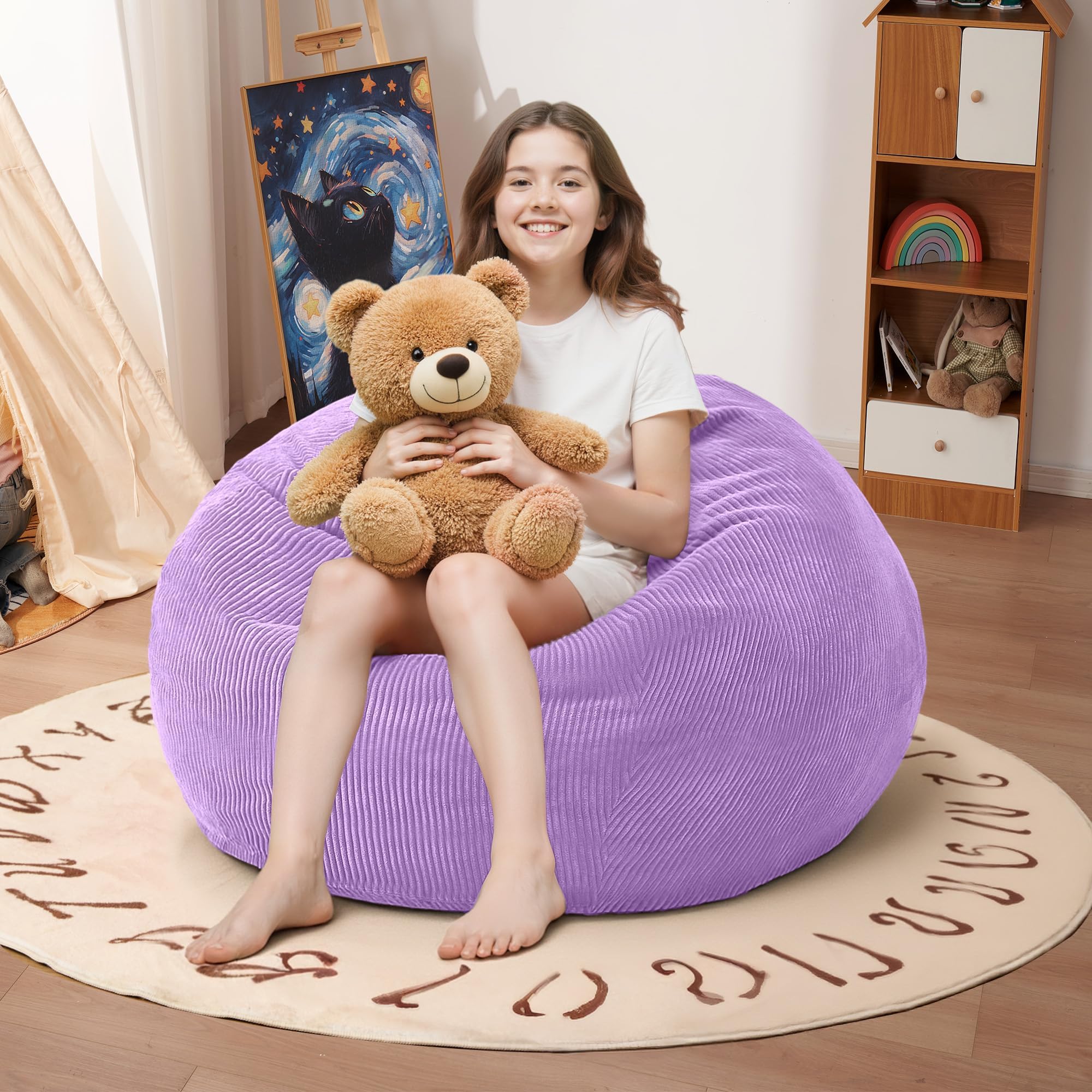 Teardrop Bean Bag Chair (Small,Purple)