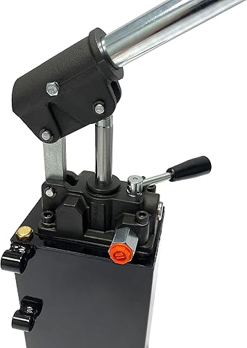 Miniatura 7 de Magister Bomba hidráulica de efecto único, bomba hidráulica manual con 2.7 CID con perilla de liberación para cilindro de efecto único, bomba manual