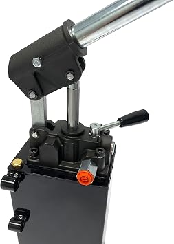 Magister Double Acting Hydraulic Pump, Hand Operated Hydraulic Pump with 2.7 CID with Changeover Value for Double Acting Cylinder, 1 Qrt Tank Hand Pump 3600 PSI, Hydraulic Hand Pump 3/8" NPTF Ports