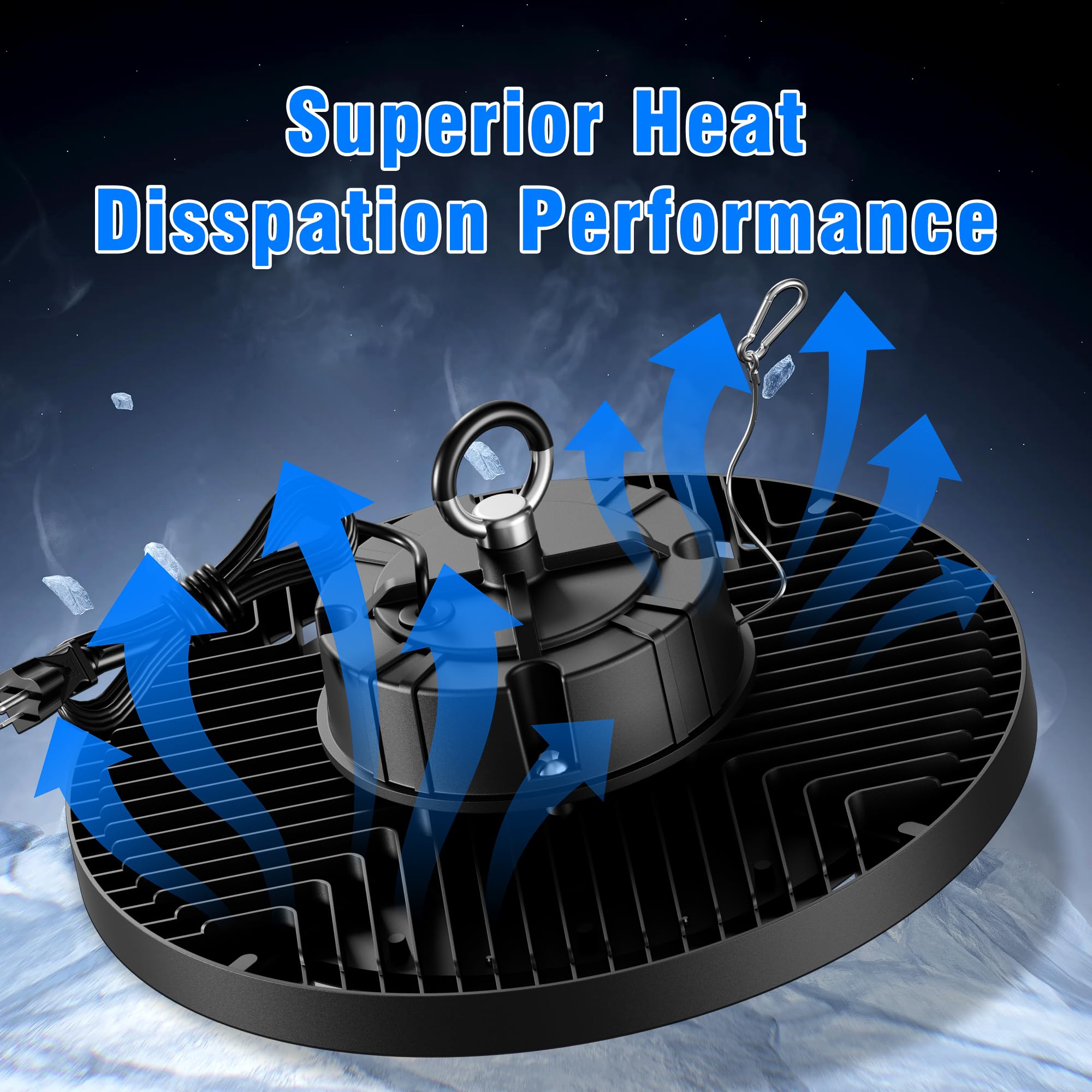 1 Pack UFO LED High Bay Light 200W 30000LM 5000K AC100-277V UFO High Bay LED Shop Light with — view 2