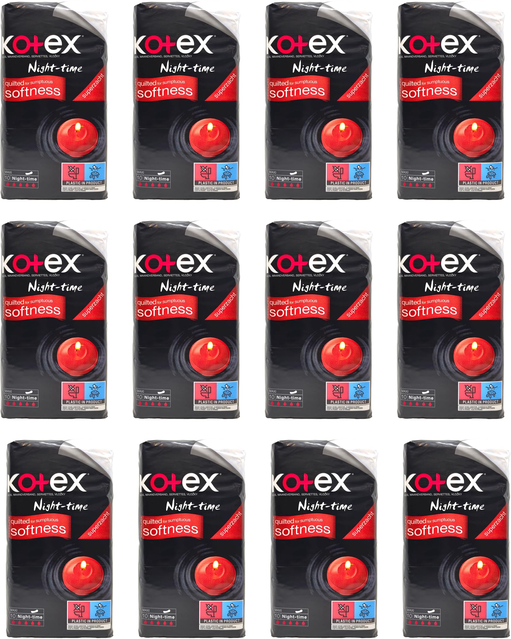 Maxi Pads Night Time10s | Sanitary Pads Bulk (12x10 (120 Pads))