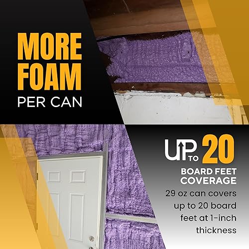 Miniatura 6 de Vega Bond Espuma en aerosol de aislamiento de celda cerrada de un solo componente, autoexpansible, 29 onzas con valor R de 5.66, aerosol acústico,