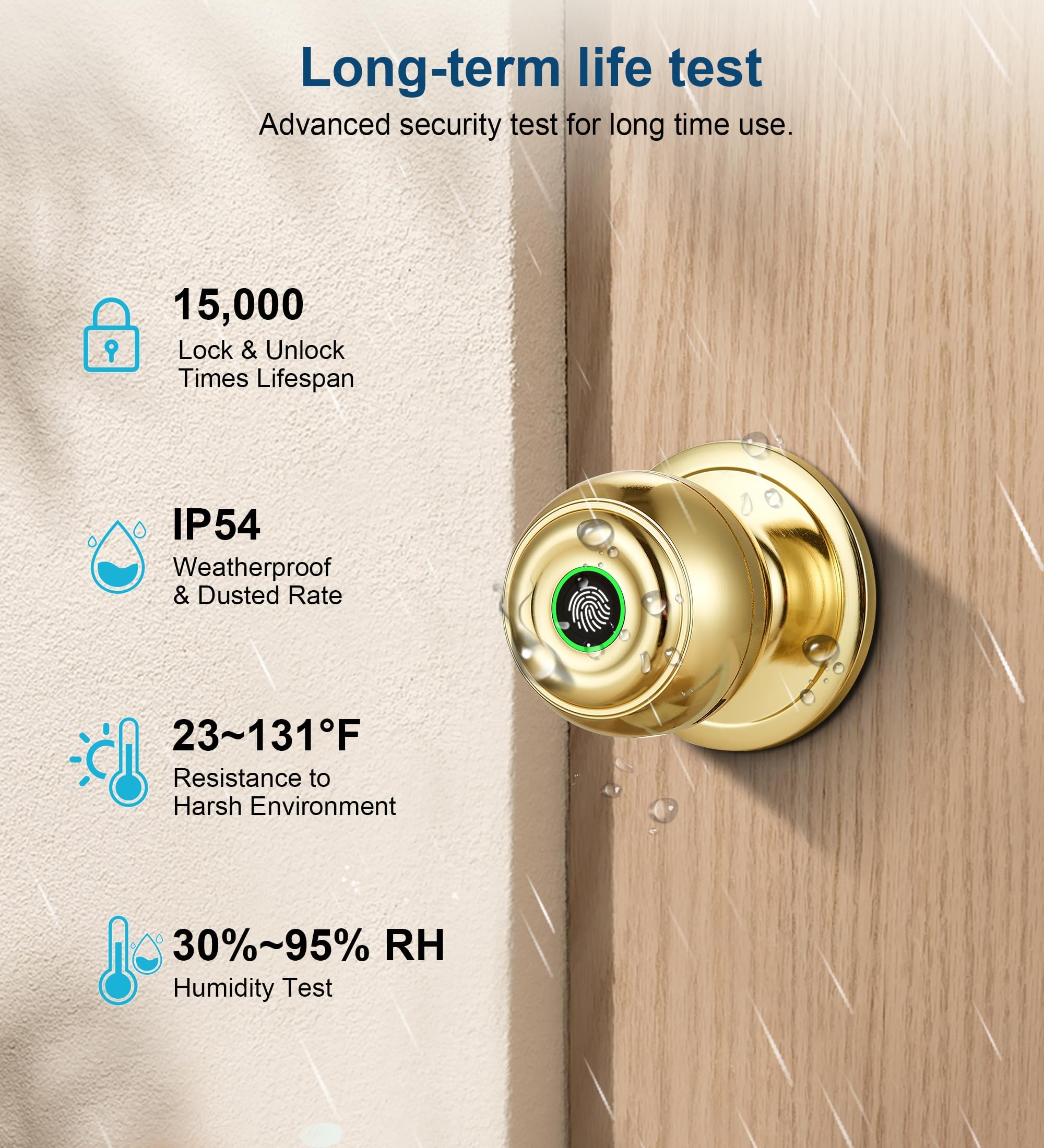 Biometric Fingerprint Door Knob - Smart Security -3