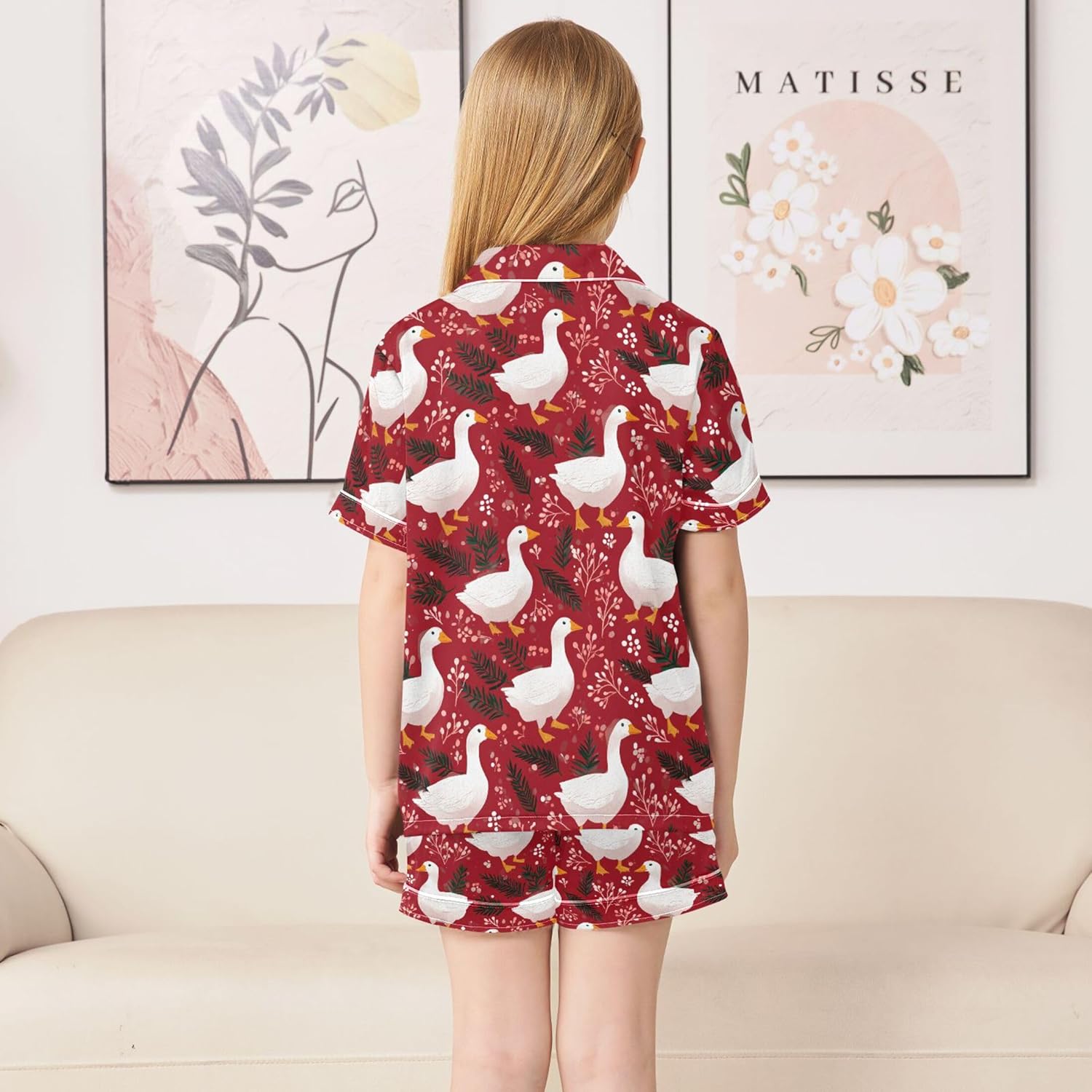 Silk Pajama Sets Short Sleeve Pajamas Soft Sleepwear 2 Piece Pjs Set