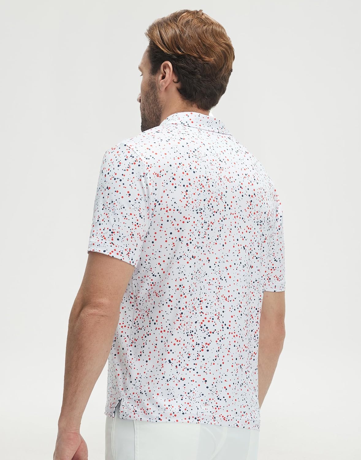 M MAELREG Mens Golf Shirt Print Performance Moisture Wicking Dry Fit Short Sleeve Casual Collared Polo Shirts for Men
