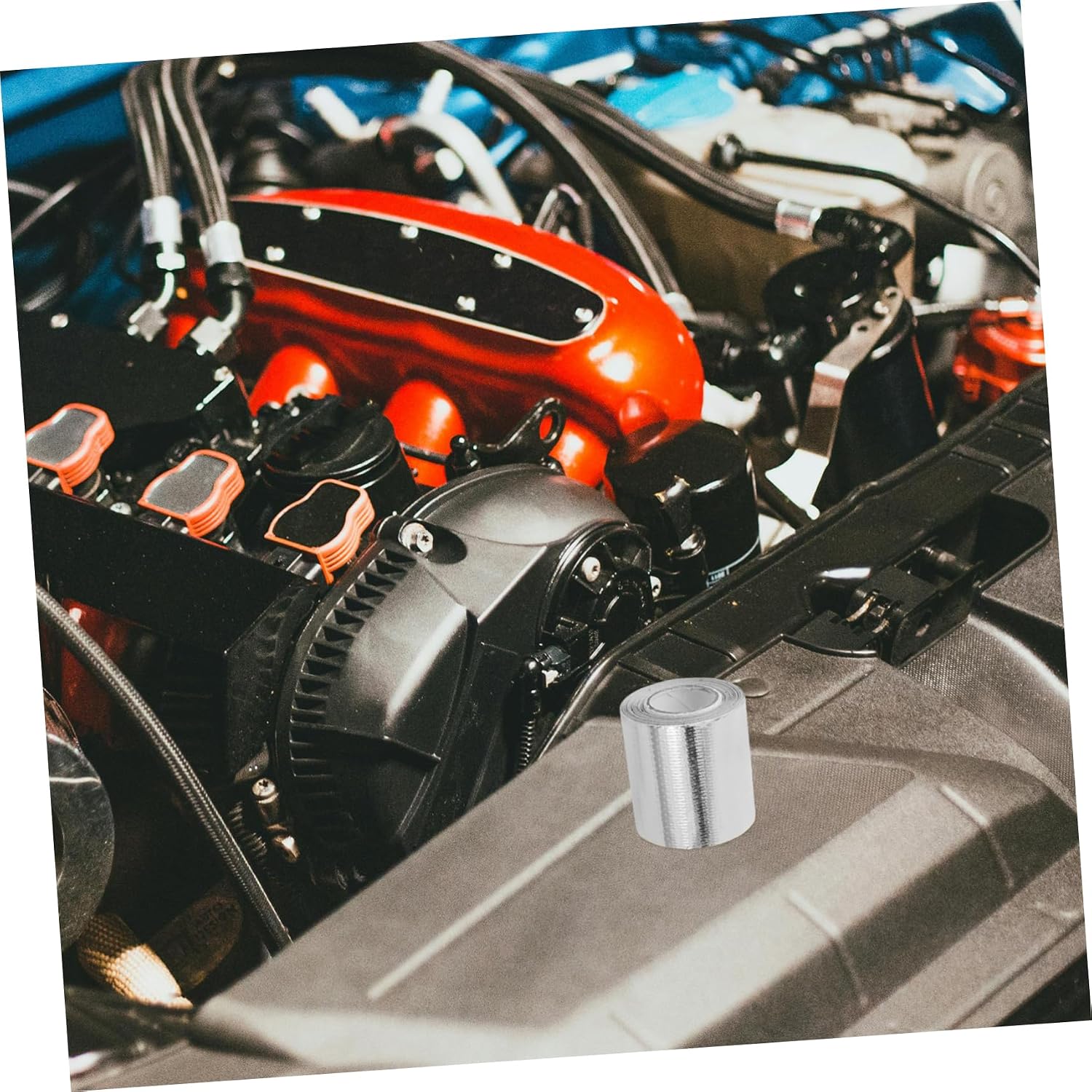 5m Heat Adhesive Backed Roll Automotive Heat Tape Aluminum Foil Fiber Cloth for Car Engine for Pipes