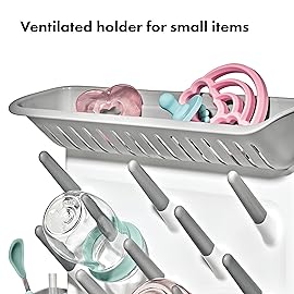 OXO Tot Expandable Drying Rack - Space-Saving Drying Rack | Newborn and Baby Essentials | Breastfeeding Essentials | Dry Baby Bottles | Save Space in Kitchen