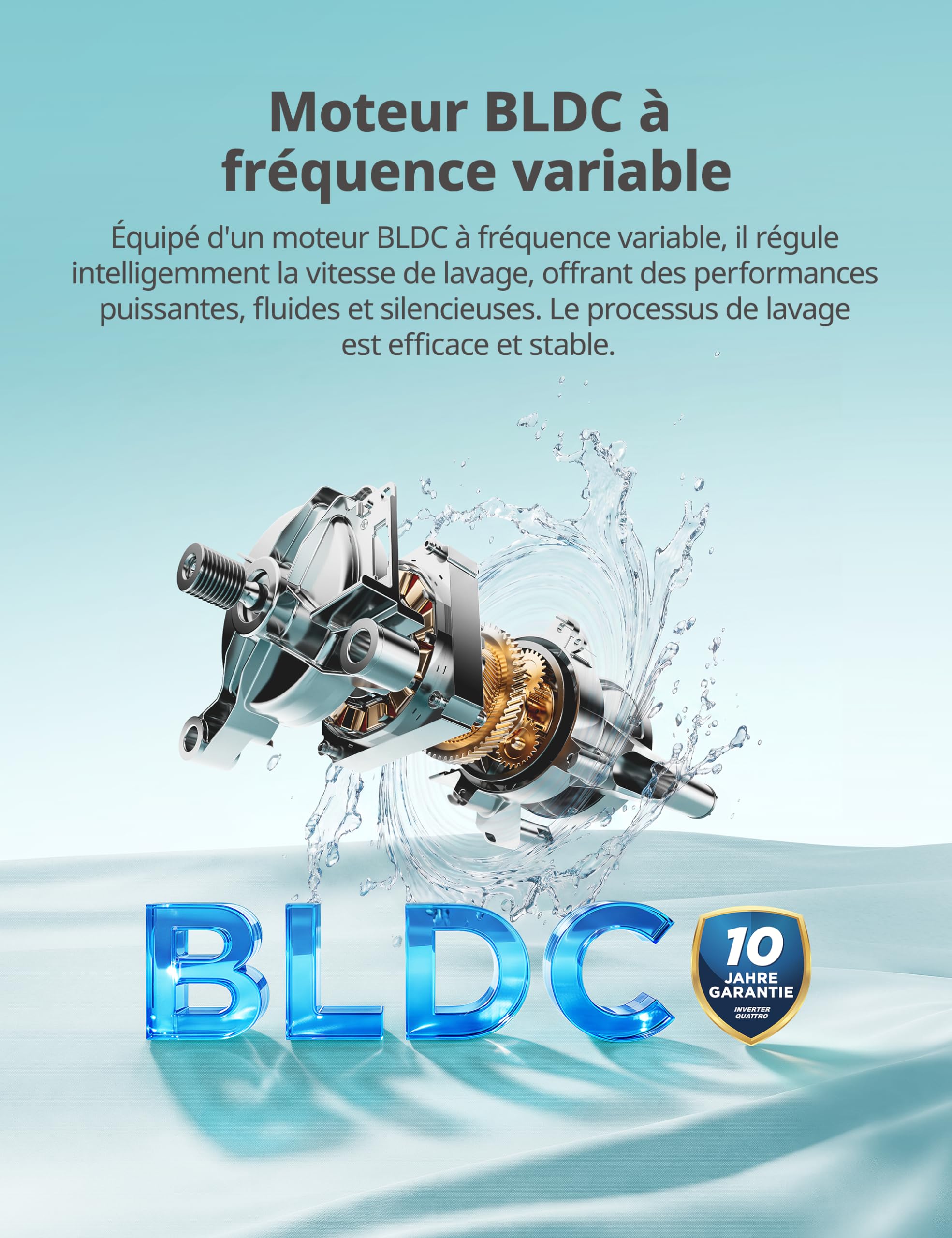 COMFEE' Lave Linge 10kg Classe énergétique A-30% 14 programmes Lavage intelligent contrôlable à distance Élimination des poils d'animaux Parfum+ Blanc