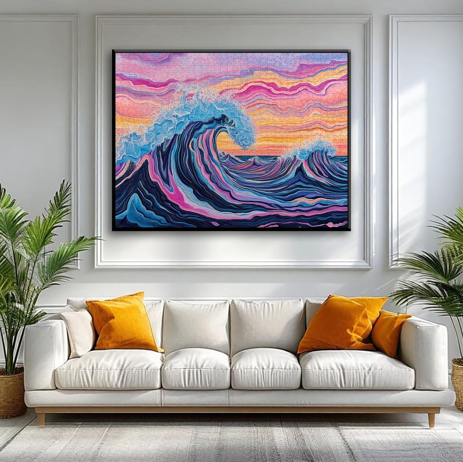Puzzle fale Puzzle 4000 sztuk abstrakcyjne, niemożliwe łamigłówki, drewniane układanki dla dorosłych, gry logiczne dla całej rodziny z redukcją ciśnienia, prezenty dla kobiet I-3