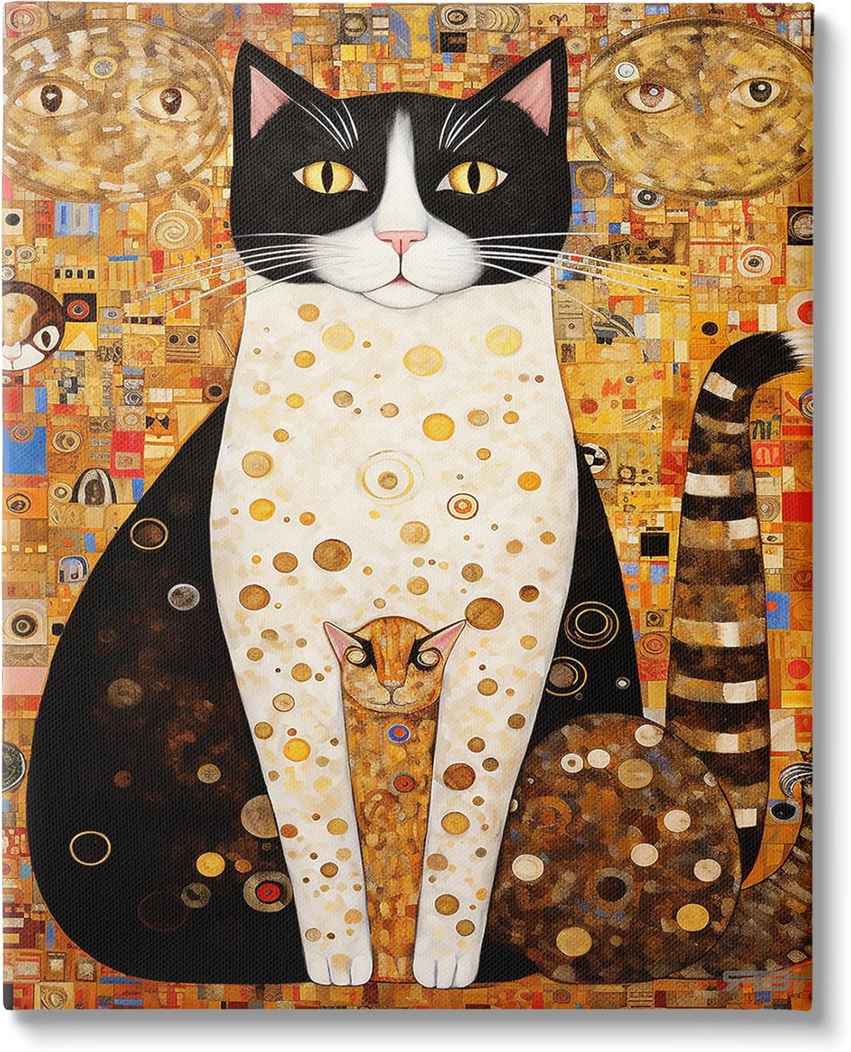 Stupell Industries Mosaic Style Cats Pattern Canvas Wall Art by RB