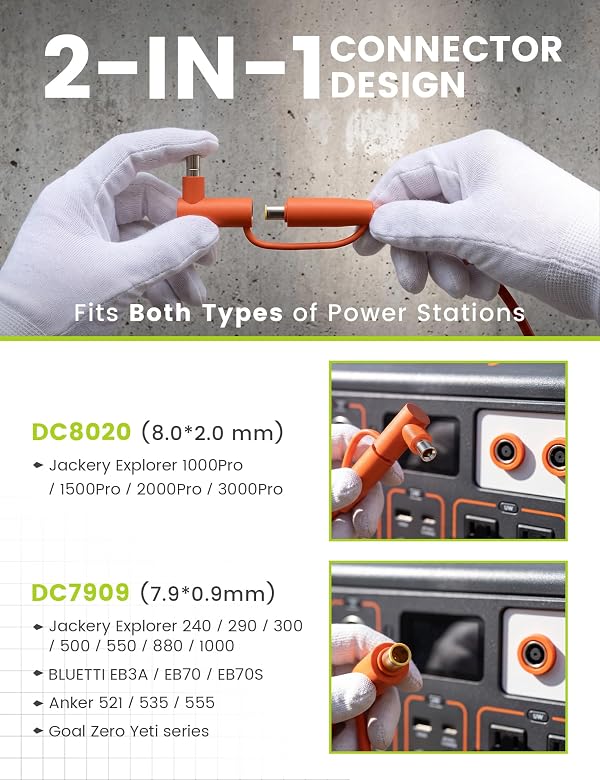 Anina Power Cord 14AWG 12V/24V, Heavy Duty Car Adapter to DC 8.0mm (DC7909/8020) 6.6FT/2M for Jackery Portable Power Station by Anina - Used condition - Image 7
