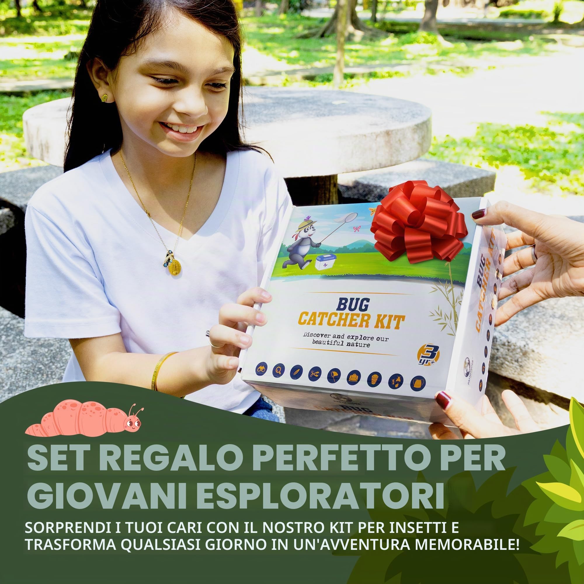 Kit Esploratore Bambini - Butterfly Kit, Binocolo, Bussola, Insetti - Giochi per Bambini 4-8 Anni