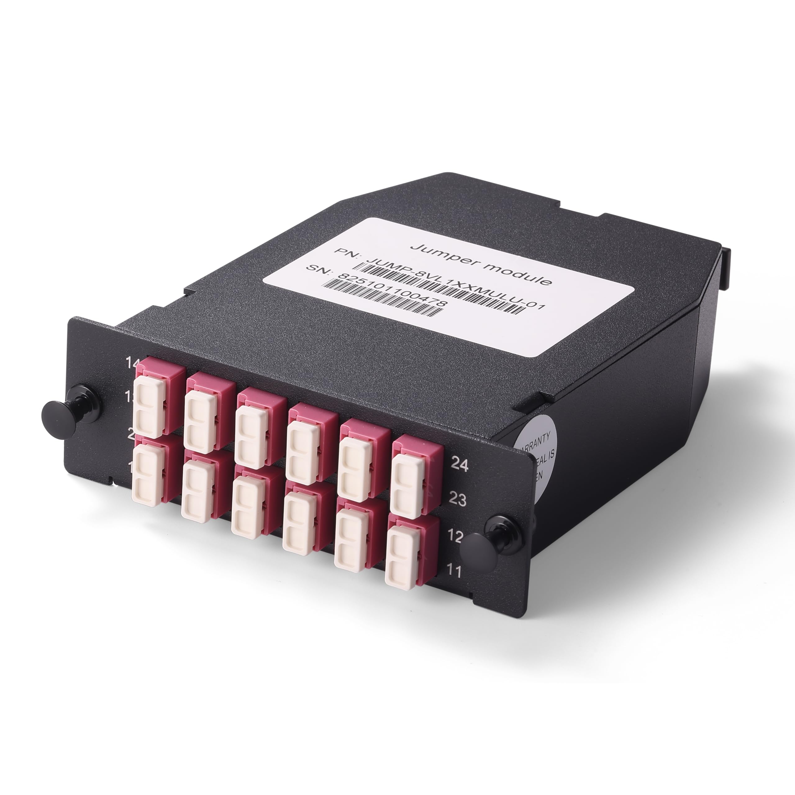 FHD MPO-LC Kassette, OM4 Multimode, Typ A, 24 Fasern, 2 x MPO-12 (männlich) auf 12 x LC Duplex (Aqua), 0,35 dB max