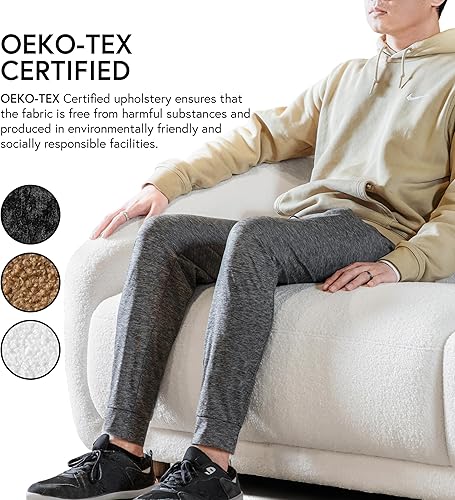 Miniatura 5 de Furniture of America Amara - Moderno juego de sofá tapizado de 3 piezas con reposabrazos inclinados, sillón de madera, sofá biplaza y cómodo sofá