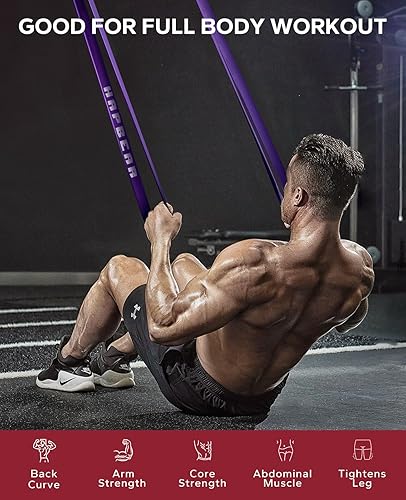 Miniatura 5 de HAPBEAR Bandas de asistencia para dominadas, banda de resistencia, bandas de dominadas, bandas de resistencia, juego de 5 bandas de entrenamiento