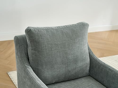 Miniatura 4 de Silla de comedor tapizada de granja, sillas modernas de cocina y comedor con brazos, silla decorativa de felpilla para sala de estar, cómodo sofá