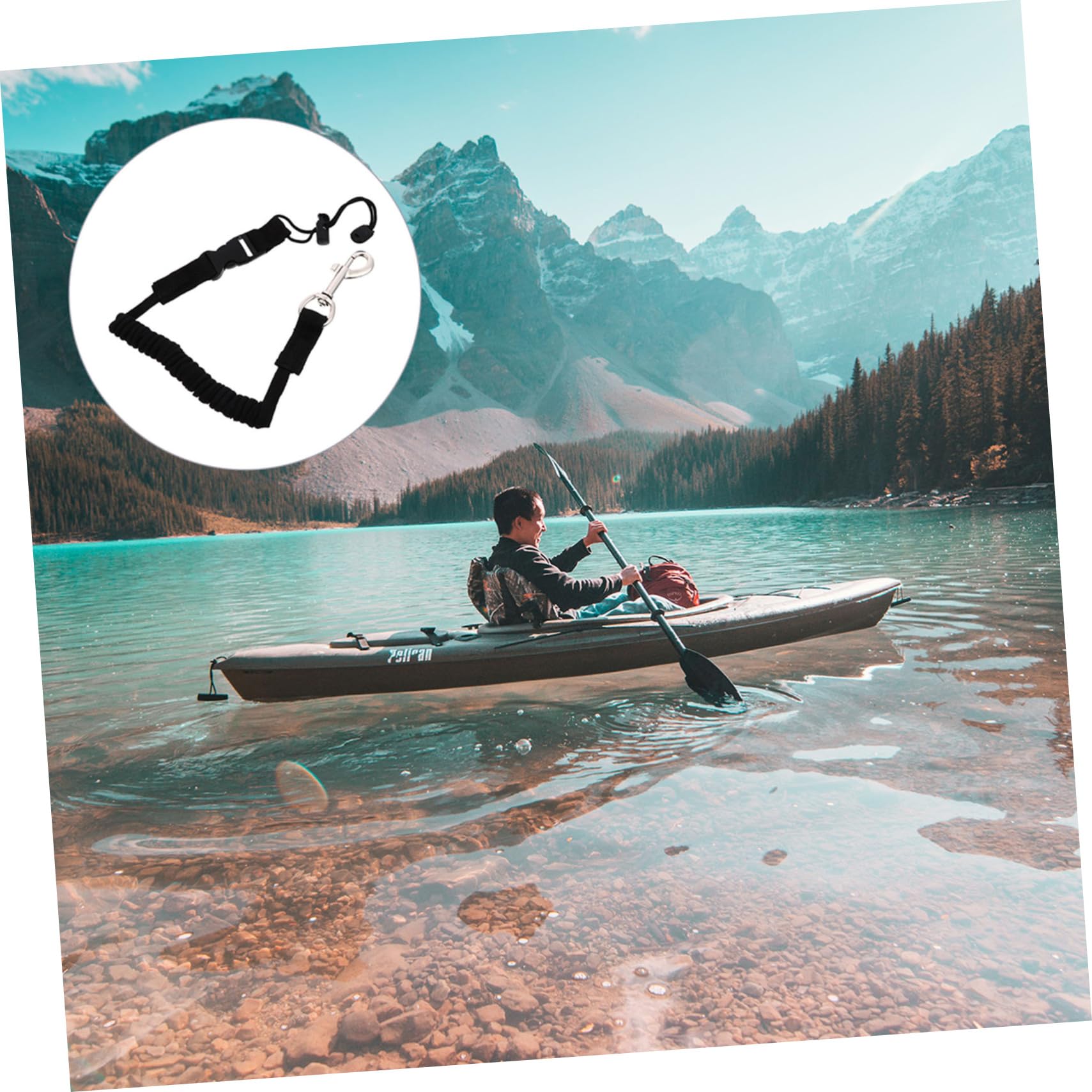 Mipcase 2 Pcs Elastic Canoe Kayak Paddle Rope Boat Tie Ropes 2X Kayak Attachment Cord