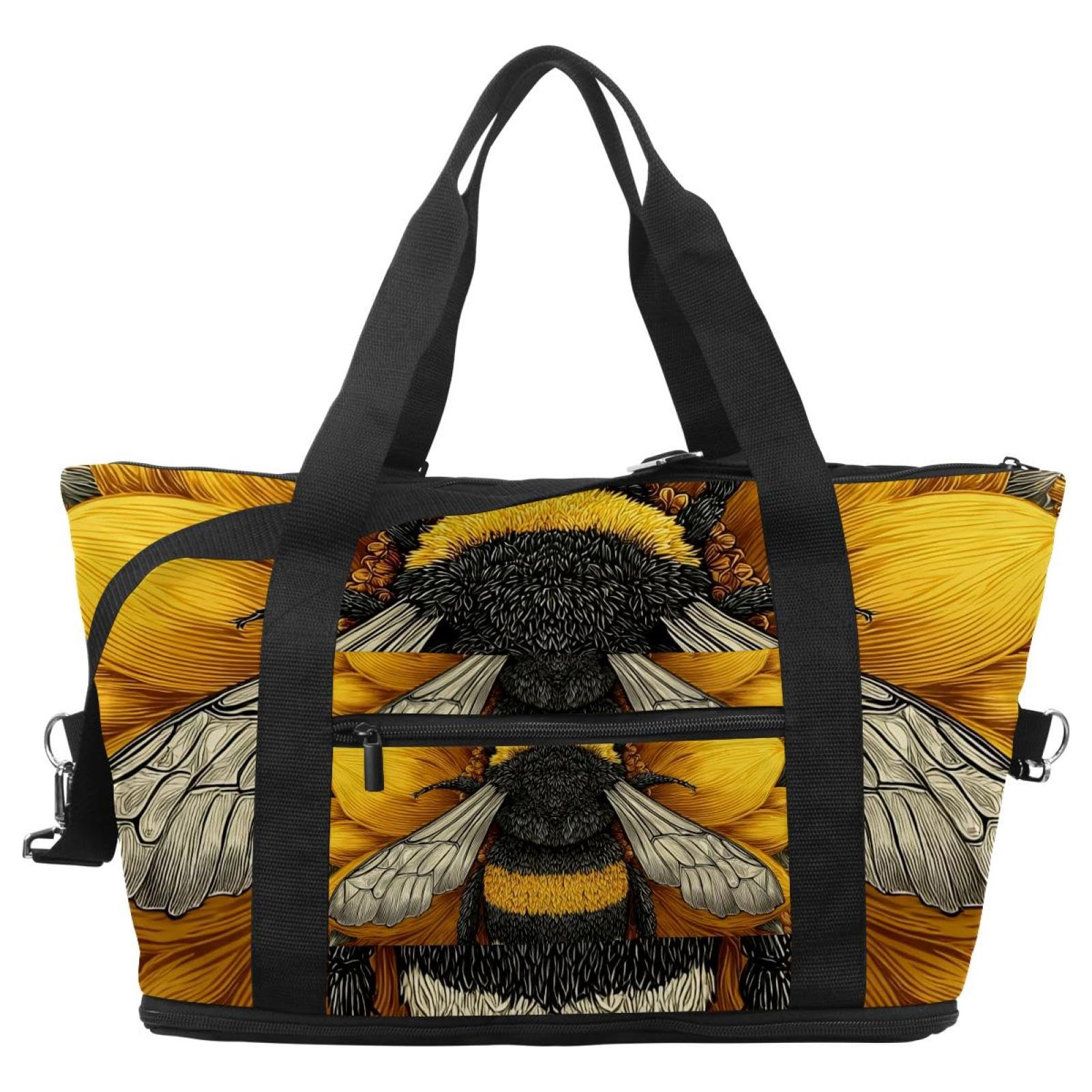 Reisetasche mit grüner Libelle, erweiterbare Wochenendtasche, Übernachtungstasche, wasserdicht, Sport, Fitnessstudio, Krankenhaustasche, Mehrfarbig 6, Eine Größe, Reisetasche