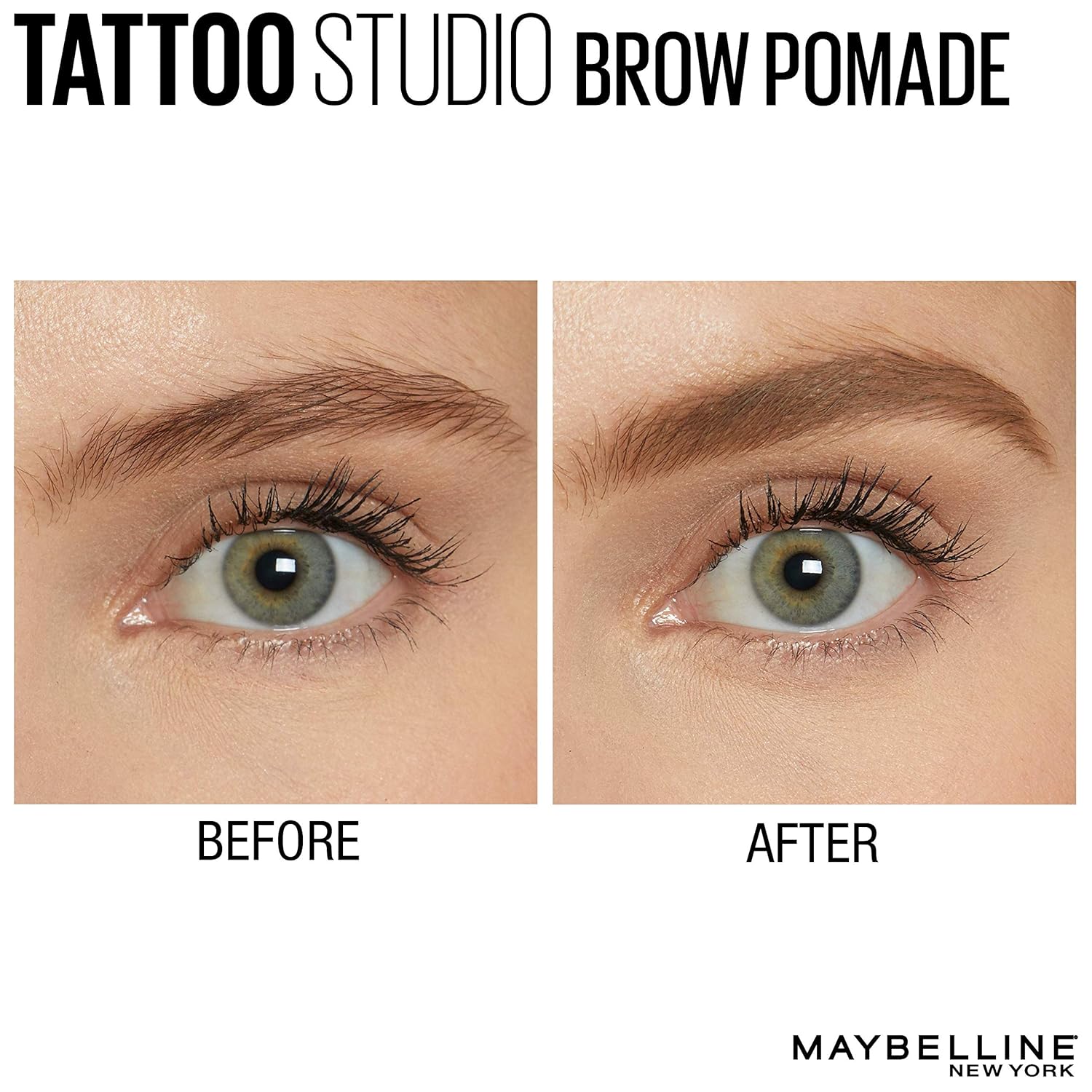 Maybelline New York Tattoostudio Brow Pomade Long Lasting, Buildable, Eyebrow Makeup, Light Blonde, 0.106 Ounce : Beauty & Personal Care