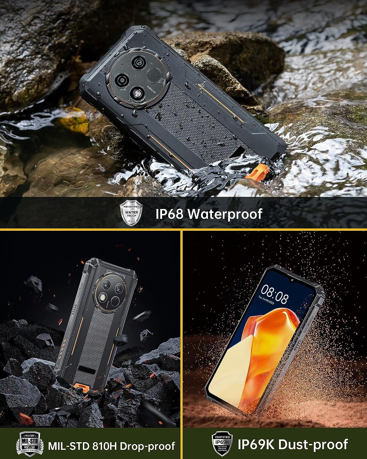Amazon | OUKITEL WP28 堅牢スマートフォン、15GB + 256GB、6.52インチ