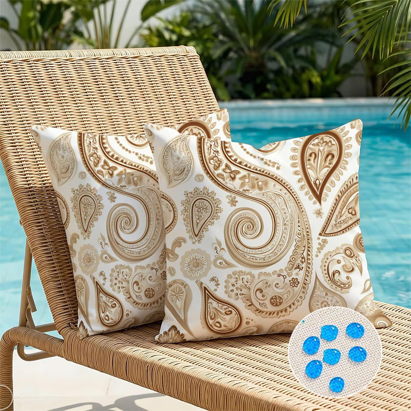 Kissenbezug 80x80 cm Einfach 2er Set, Kissenhüllen Herbst Dekokissen Türkis Outdoor Kissenbezüge Leinen, Doppelseitig Muster Zierkissen Sofakissen für Schlafzimmer Wohnzimme Home Decoration SJ-129