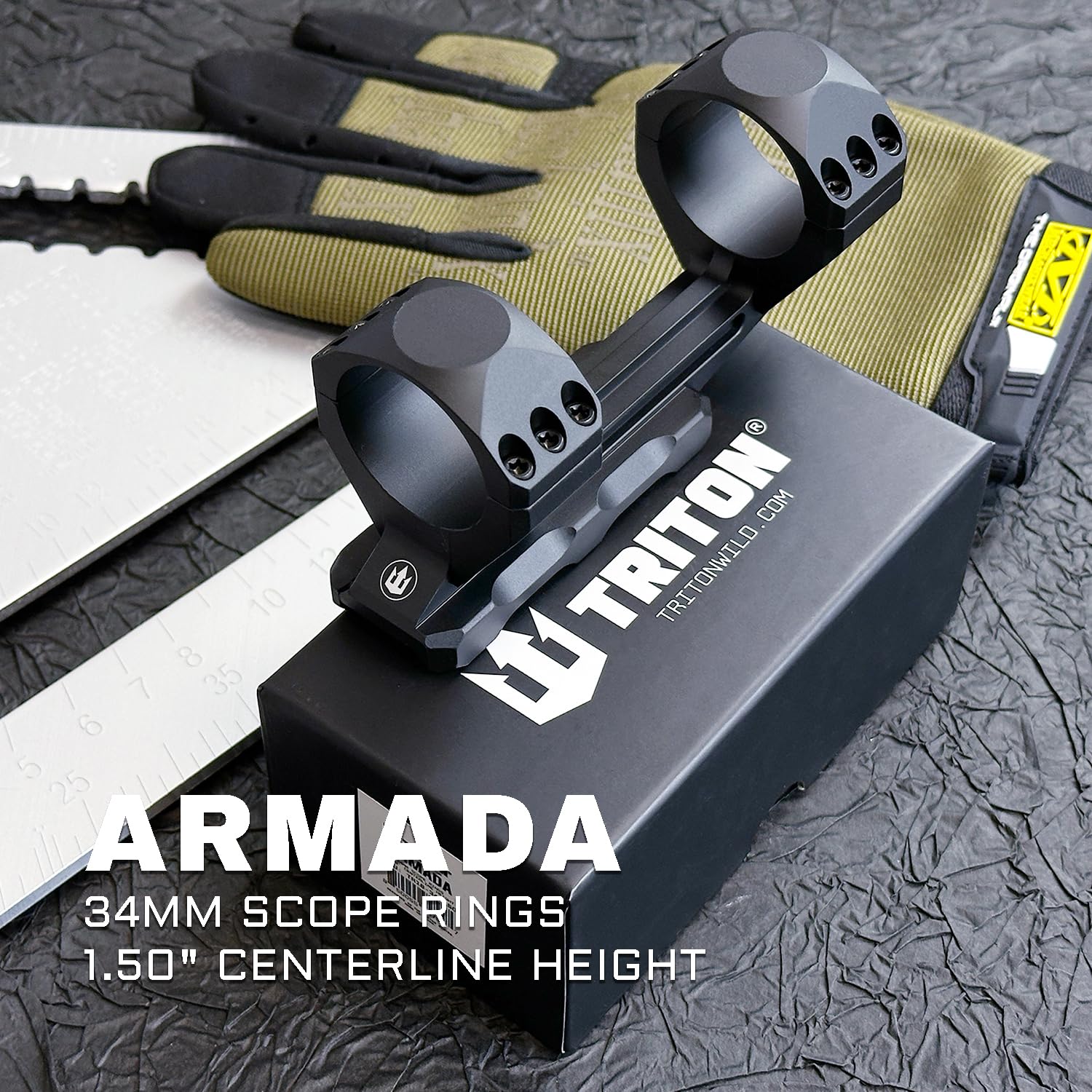 Triton Armada 34mm Tube Cantilever Tactical-Grade Scope Mount - 1.50
