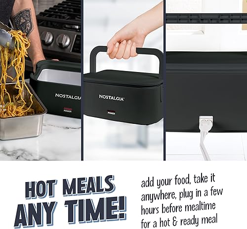 Miniatura 5 de Nostalgia Lonchera eléctrica con calefacción de 32 onzas, tamaño de viaje, capacidad de 4 tazas para sopa, pasta y sobras, tapa sellada de silicona