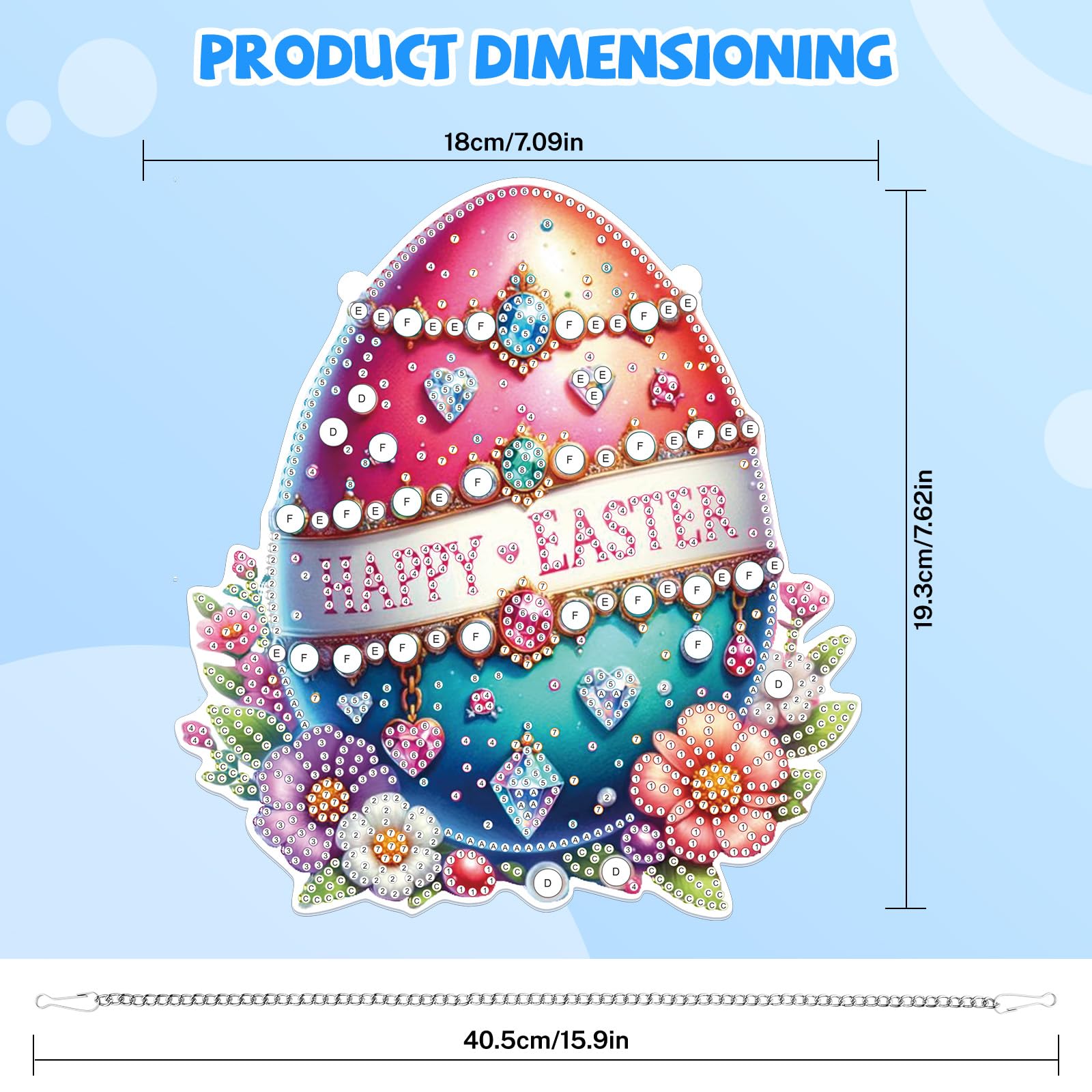 15 pezzi Diamond Painting Pasqua Set uovo di Pasqua 5D Diamond Painting