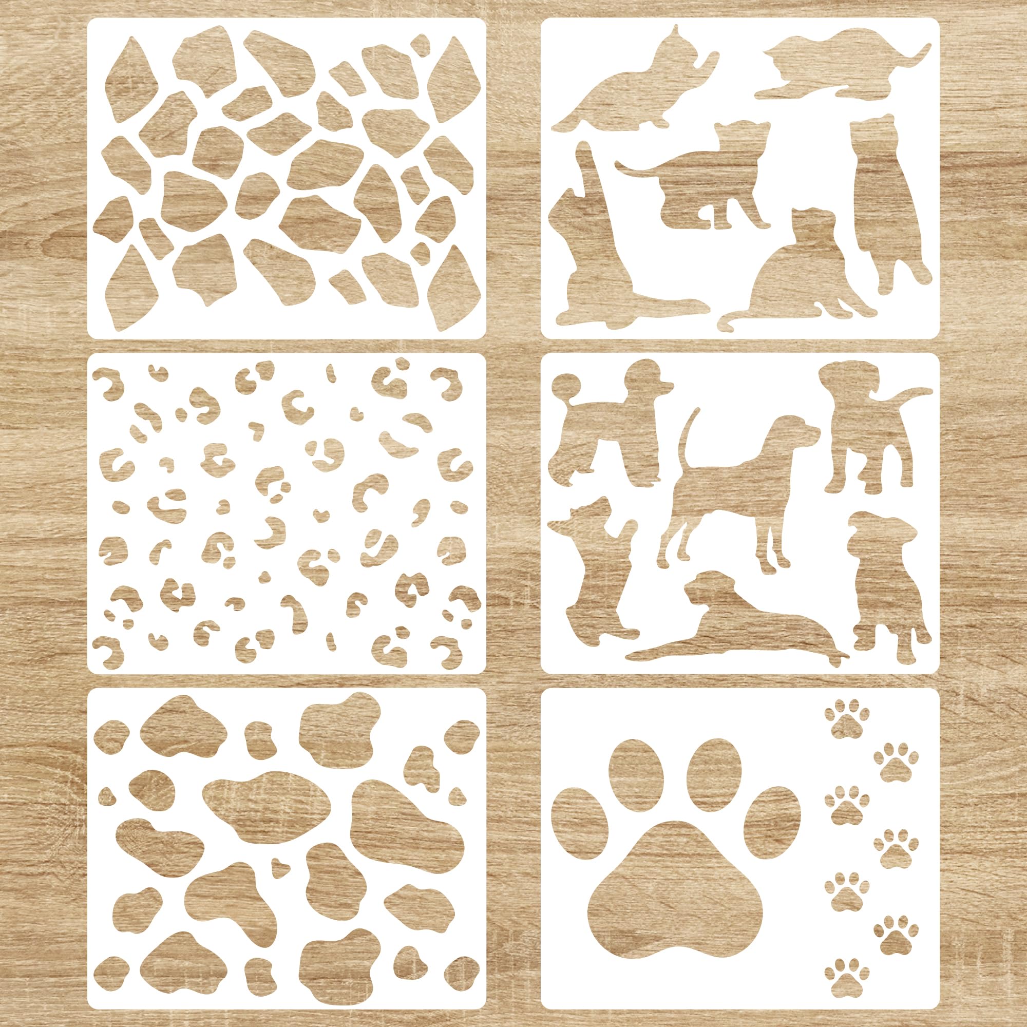 Amazon.com: SHYJSHYJ 6 PACK 14'' Animal Print Wall Stencils for ...